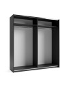 Armadio due ante scorrevoli Metropol colore antracite e inserti rovere – 200x58,1x204,5H
