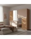 Armadio 2 ante scorrevoli rovere kadiz e cachemire con specchi Myla 275x59x240h