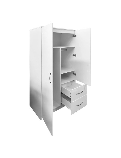 Armadio multiuso Niceville bianco 2 ante e 2 cassetti 76x50x180H
