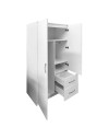 Armadio multiuso Niceville bianco 2 ante e 2 cassetti 76x50x180H