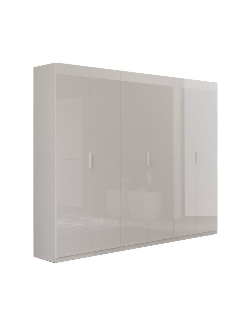 Armadio 6 Ante Bianco Lucido Pavese 275x55x240h Offerta