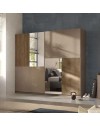 Armadio 2 ante scorrevoli con specchi Quinn 275x59x240h colore bronzo e noce mercure