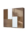 Armadio 2 ante scorrevoli con specchi Quinn 275x59x240h colore bronzo e noce mercure