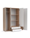 Armadio 4 ante e 2 cassetti Seba4 160x51,6x177h colore bianco e rovere
