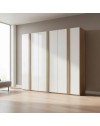 Armadio Selva 6 Ante Battenti Rovere Caramello e Bianco Lucido dal Design Moderno