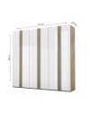 Armadio Selva 6 Ante Battenti Rovere Caramello e Bianco Lucido dal Design Moderno