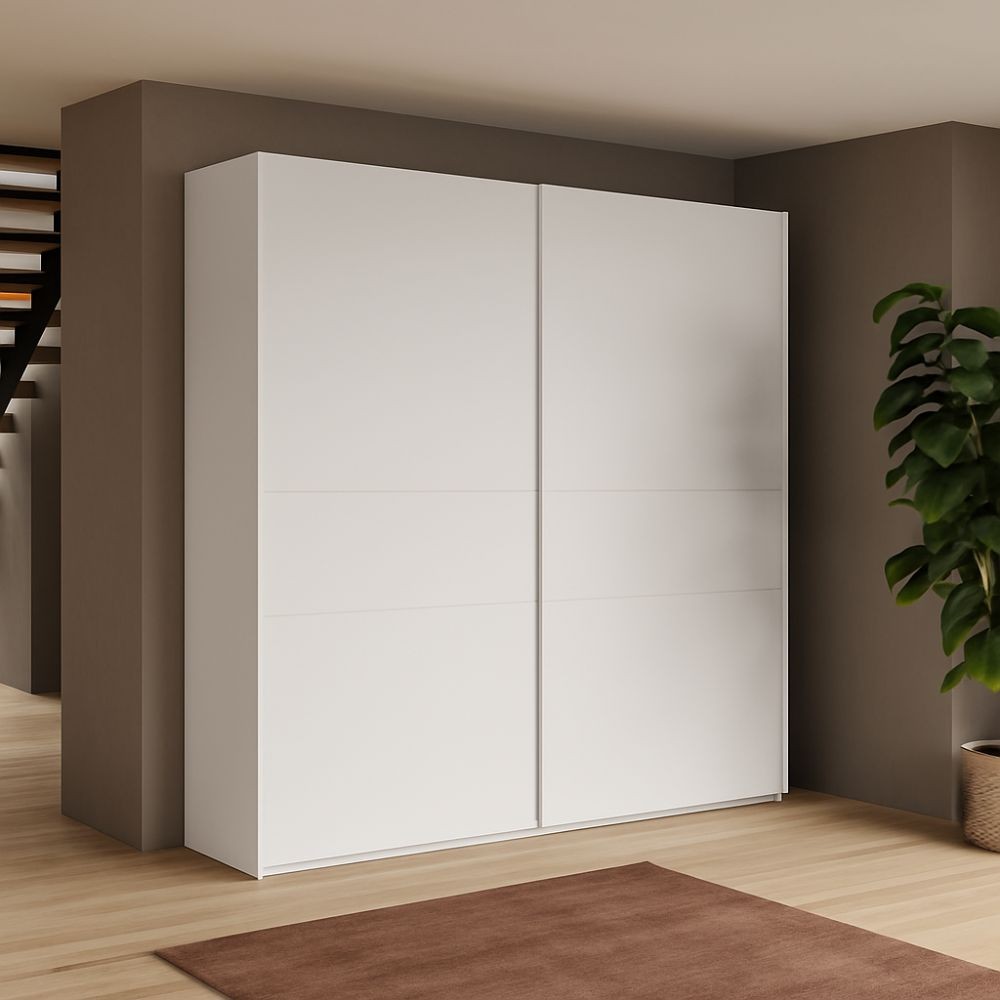 Armadio due ante scorrevoli bianco opaco Swing – 257x55x230H