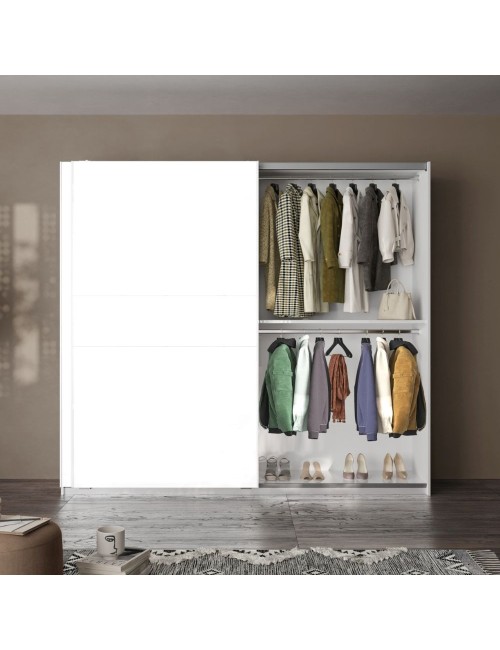 Armadio due ante scorrevoli bianco opaco Swing – 257x55x230H