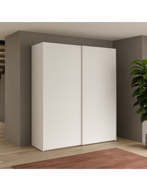 Armadio due ante scorrevoli bianco opaco Swing – 180x55x210H