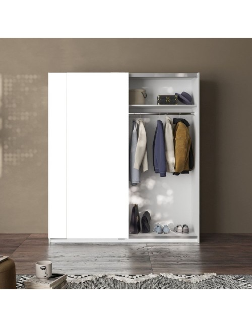Armadio due ante scorrevoli bianco opaco Swing – 180x55x210H