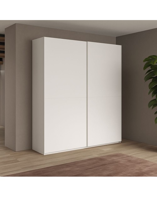 Armadio due ante scorrevoli bianco opaco Swing – 180x55x230H