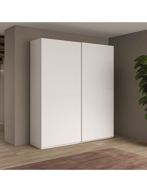 Armadio due ante scorrevoli bianco opaco Swing – 180x55x230H