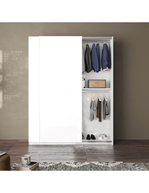 Armadio due ante scorrevoli bianco opaco Swing – 180x55x230H