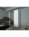 Armadio 2 ante scorrevoli bianco con specchio Zegna 120x59.2x205H