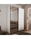 Armadio 2 ante scorrevoli bianco con specchio Zegna 150x58x205H