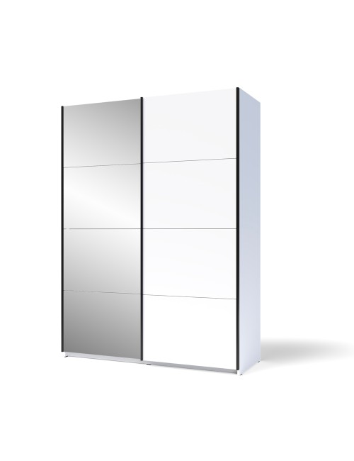 Armadio 2 ante scorrevoli bianco con specchio Zegna 150x58x205H