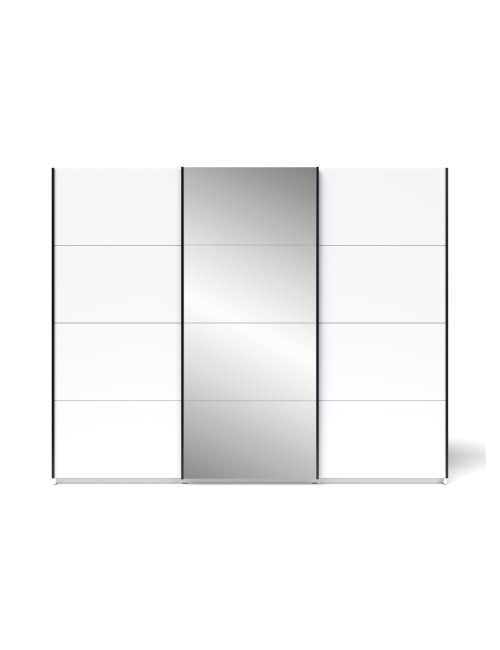 Armadio 3 ante scorrevoli bianco con specchio Zegna 255x53x205H