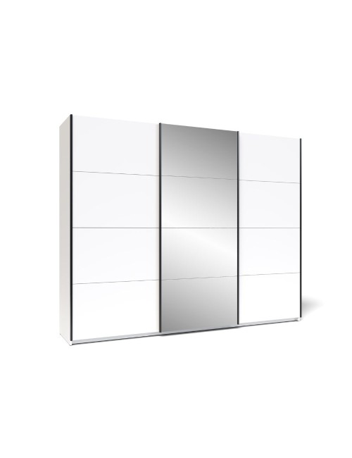 Armadio 3 ante scorrevoli bianco con specchio Zegna 255x53x205H