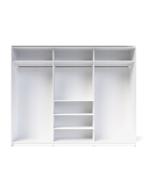 Armadio 3 ante scorrevoli bianco con specchio Zegna 255x53x205H