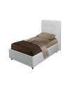 Letto singolo con contenitore Ascoli 102x210x124H ecopelle colore bianco