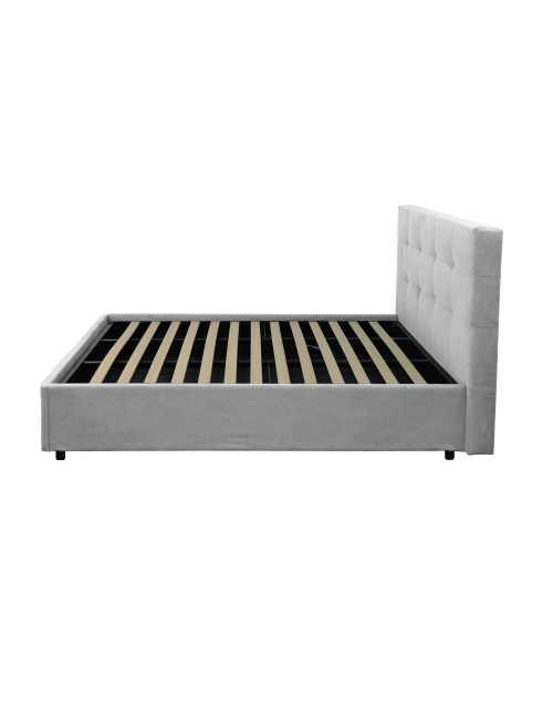 Letto singolo con contenitore Ascoli 102x210x124H tessuto Enjoy grigio