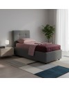 Letto singolo con contenitore Ascoli 102x210x124H tessuto colore ash grigio