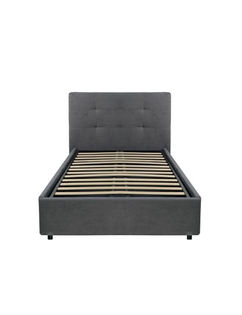 Letto Singolo Contenitore Ascoli 102x210x124H tessuto ash grigio