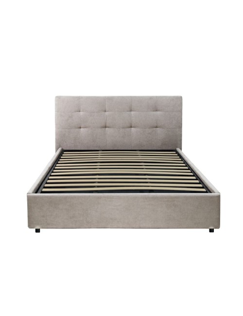 Letto Matrimoniale contenitore Ascoli 182x210x124H tessuto Enjoy tortora