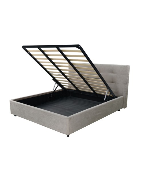 Letto Matrimoniale contenitore Ascoli 182x210x124H tessuto Enjoy tortora