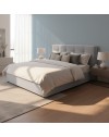 Letto Matrimoniale contenitore Ascoli 182x210x124H tessuto Enjoy grigio