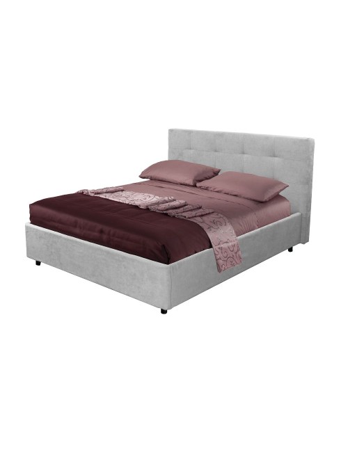 Letto Matrimoniale contenitore Ascoli 182x210x124H tessuto Enjoy grigio