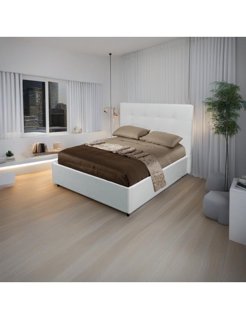 Letto una Piazza e Mezza Contenitore Ascoli 142x210x124H bianco