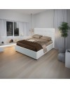 Letto francese con contenitore Ascoli 142x210x124H ecopelle colore bianco