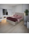Letto francese con contenitore Ascoli 142x210x124H tessuto Enjoy colore tortora