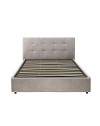 Letto francese con contenitore Ascoli 142x210x124H tessuto Enjoy colore tortora