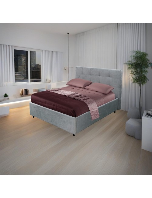 Letto una Piazza e Mezza Contenitore Ascoli 142x210x124H tessuto