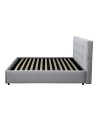 Letto francese con contenitore Ascoli 142x210x124H tessuto colore grigio chiaro
