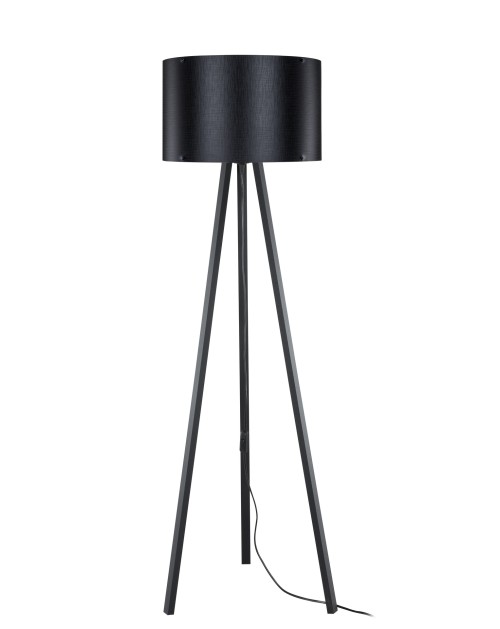 Lampada da terra treppiede e paralume nero Piko MDL5134