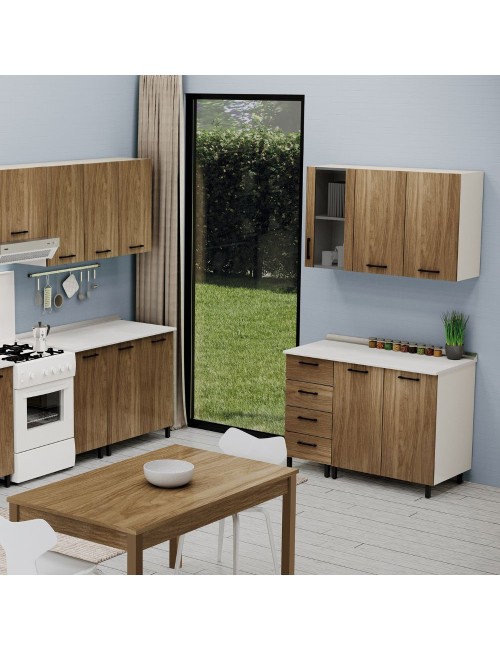Base cucina due ante 80x50x85H colore noce naturale