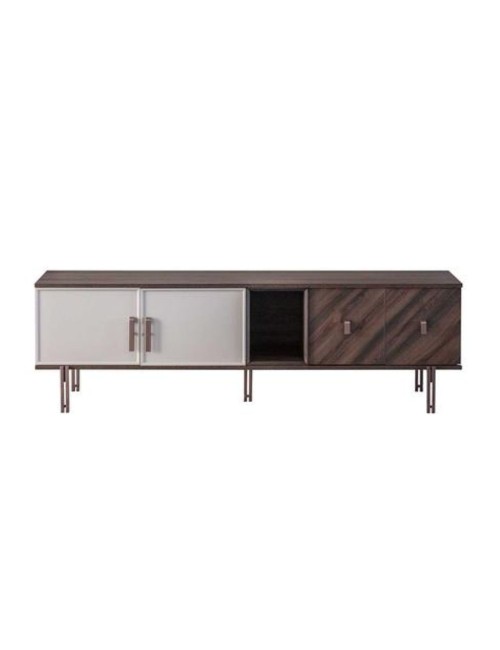 Mobile porta Tv 4 ante Merlin 195x47.6x60H finitura Mozambik spatolato