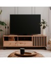 Mobile porta Tv  2 cassetti e anta con vani a giorno Medan56A colore rovere antracite