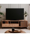 Mobile porta Tv  2 cassetti e anta con vani a giorno Medan56A colore rovere antracite