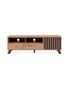 Mobile porta Tv  2 cassetti e anta con vani a giorno Medan56A colore rovere antracite