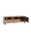 Mobile porta Tv  2 cassetti e anta con vani a giorno Medan56A colore rovere antracite