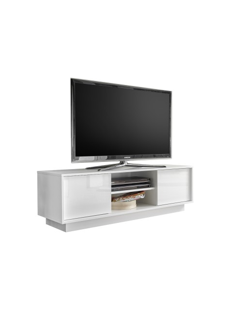 Mobile Porta Tv 2 ante e vano a giorno Ice colore bianco lucido