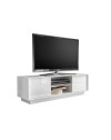 Mobile porta Tv 2 ante e vano a giorno Ice 139x43x44H colore bianco lucido