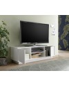 Mobile porta Tv 2 ante e vano a giorno Ice 139x43x44H colore bianco lucido