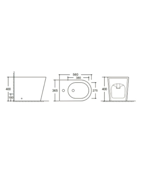 Bidet a pavimento bianco lucido YJ-1380F