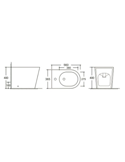 Bidet a pavimento nero opaco YJ-1380FMB