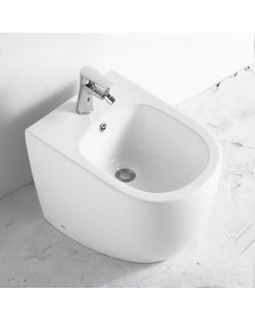 Bidet a pavimento ceramica colore bianco filo muro FB53B